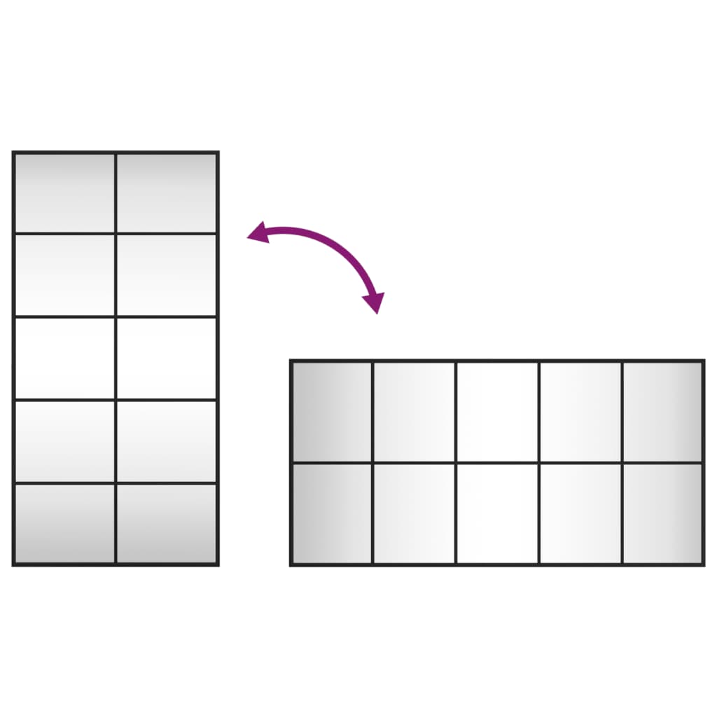 vidaXL Veggspeil svart 50x100 cm rektangel jern