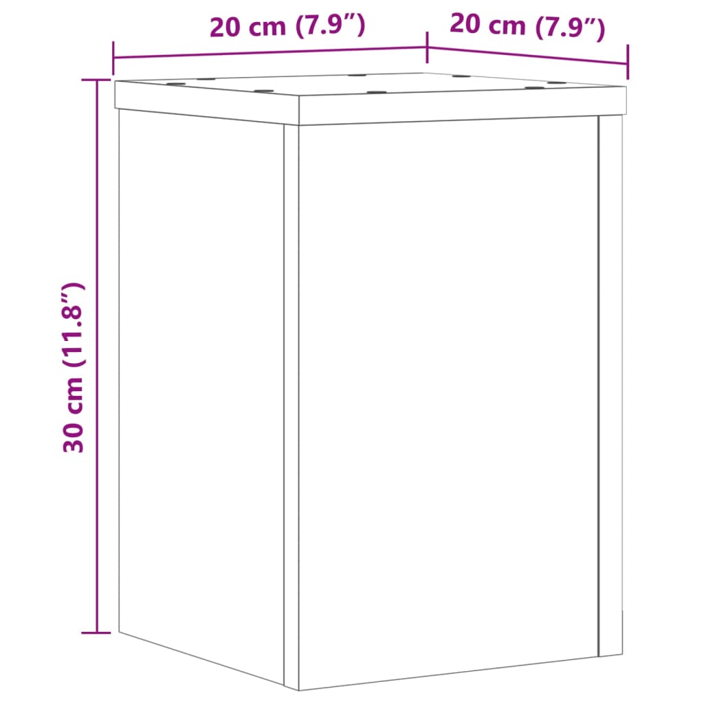 vidaXL Plantestativer 2 stk svart 20x20x30 cm konstruert tre