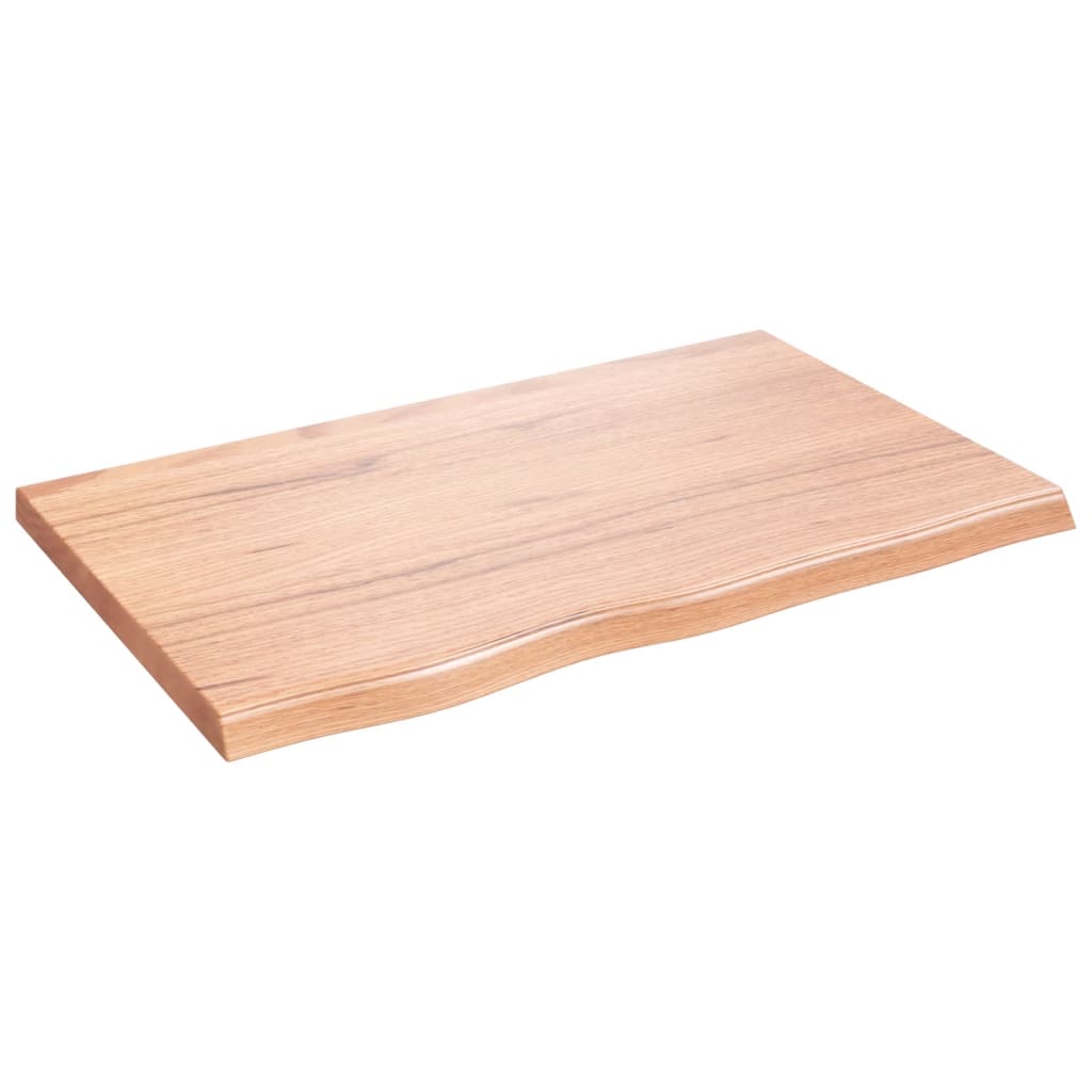 vidaXL Benkeplate til bad lysebrun 80x50x(2-4) cm behandlet heltre