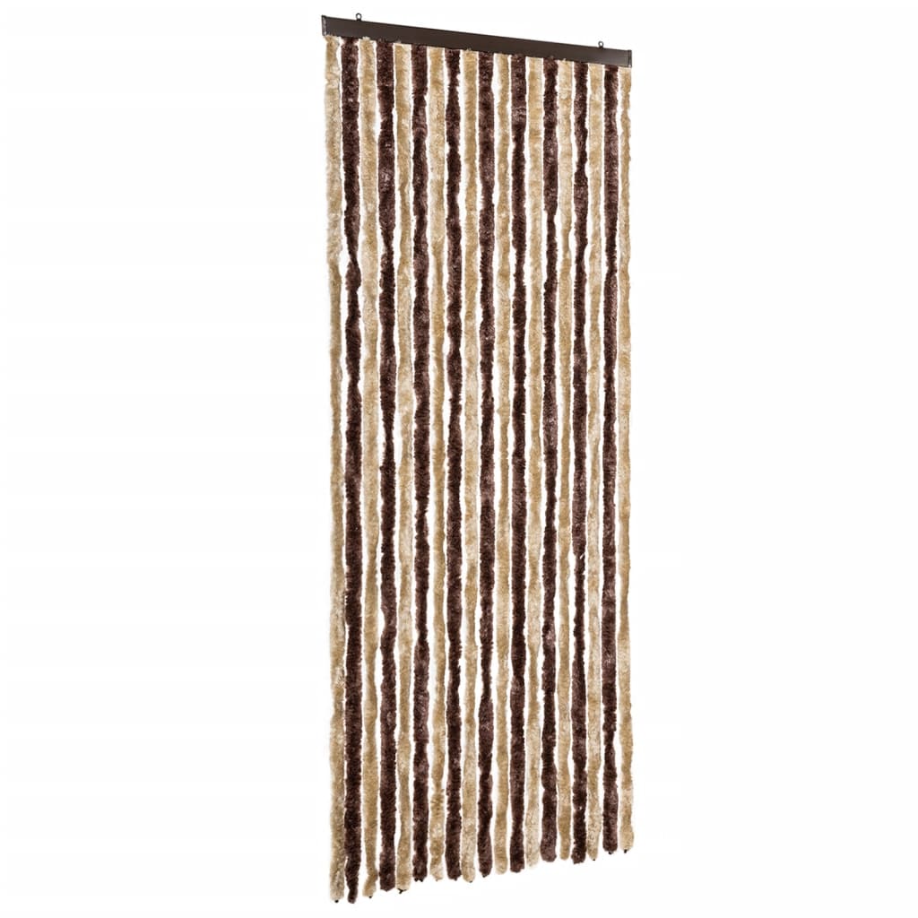 vidaXL Insektgardin lysebrun og beige 56x200 cm chenille