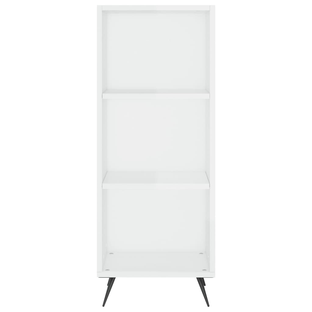 vidaXL Highboard høyglans hvit 34,5x34x180 cm konstruert tre