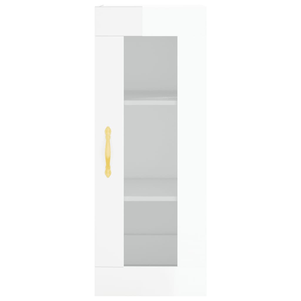 vidaXL Highboard høyglans hvit 34,5x34x180 cm konstruert tre