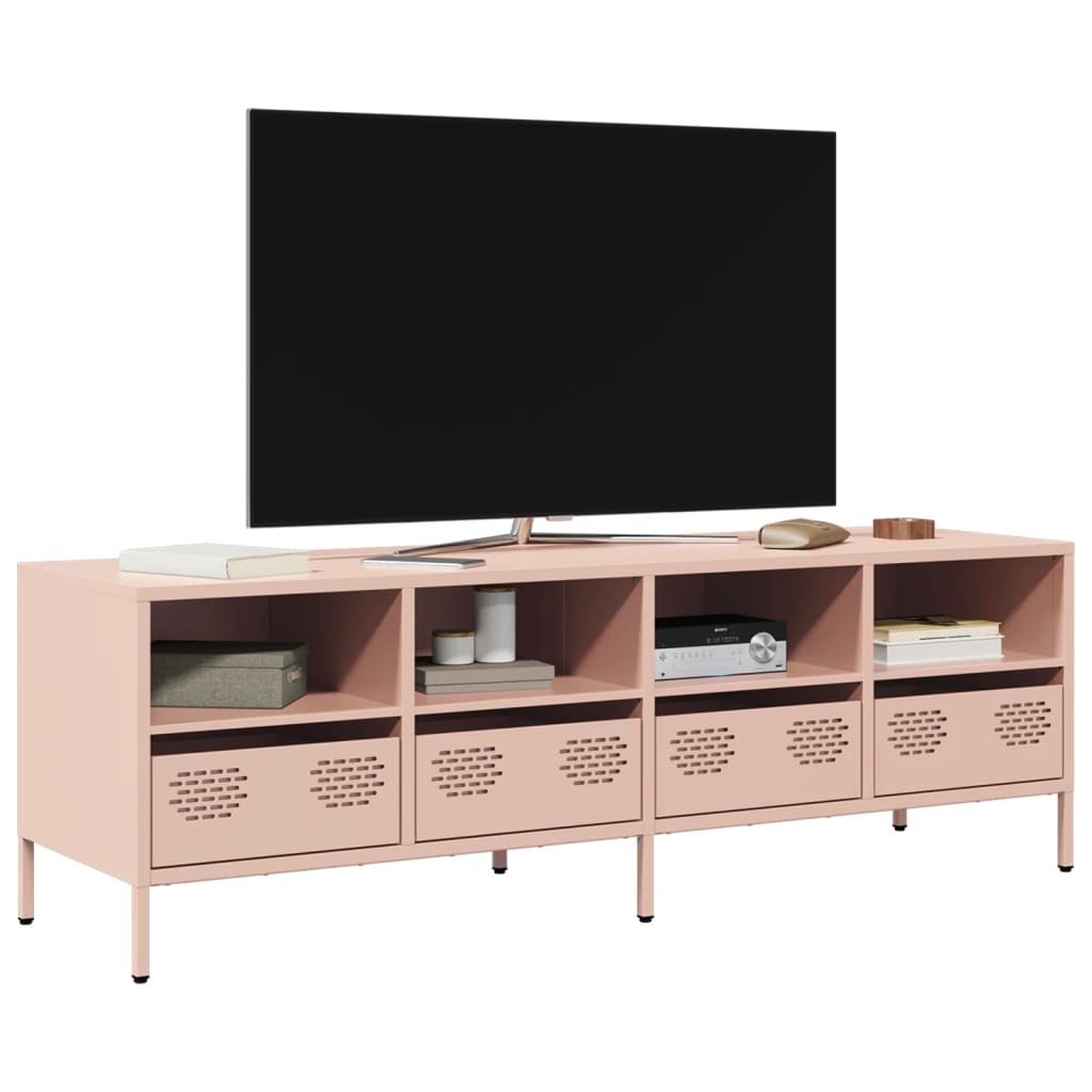 vidaXL TV-benk rosa 135x39x43,5 cm kaldvalset stål