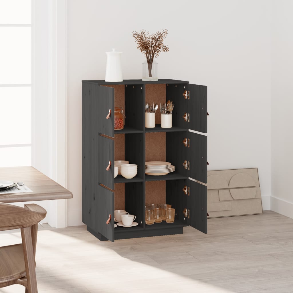 vidaXL Highboard grå 67x40x108,5 cm heltre furu