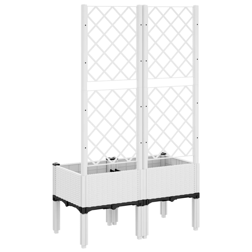 vidaXL Plantekasse med espalier hvit 80x40x142 cm PP