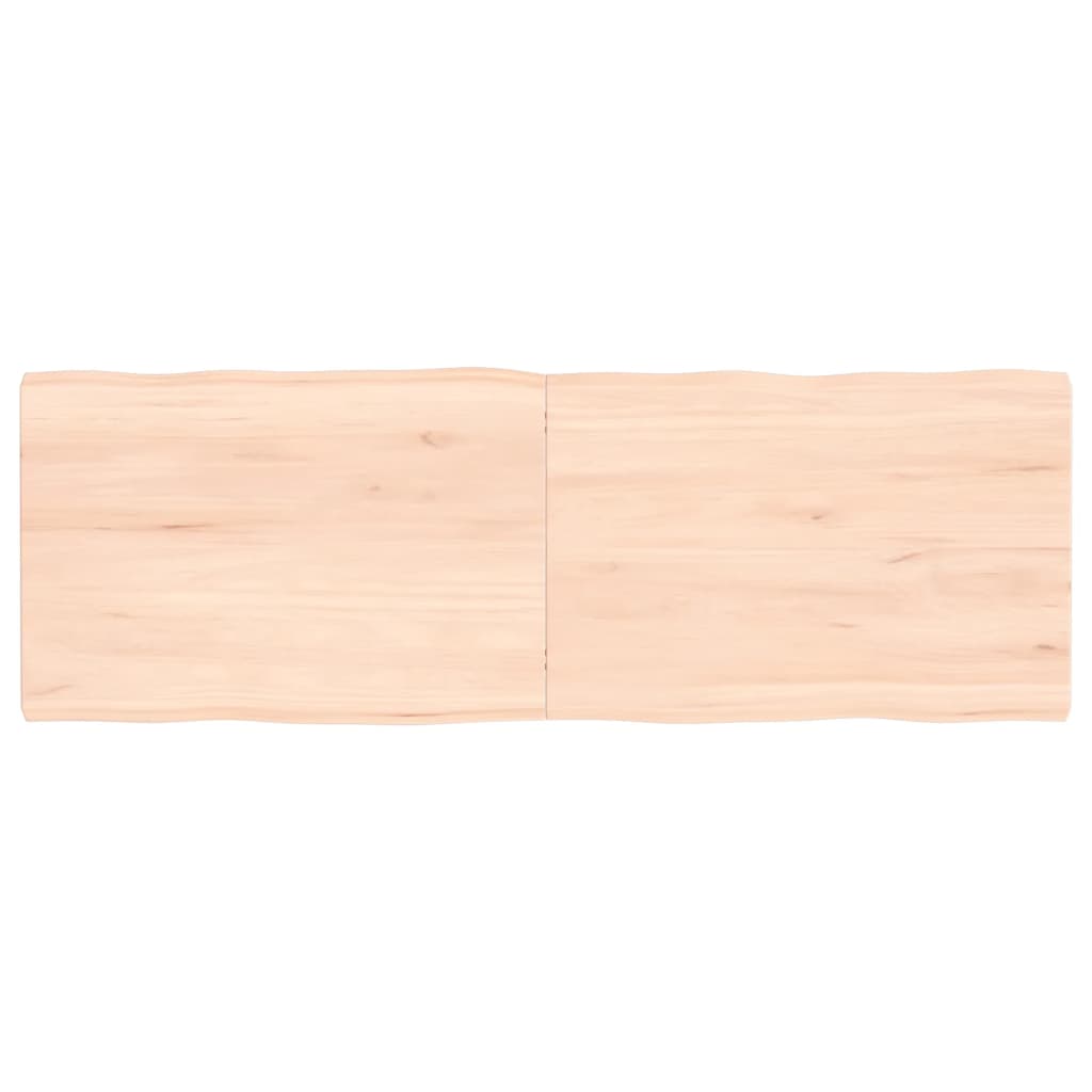 vidaXL Bordplate 120x40x(2-4) cm ubehandlet heltre eik naturlig kant