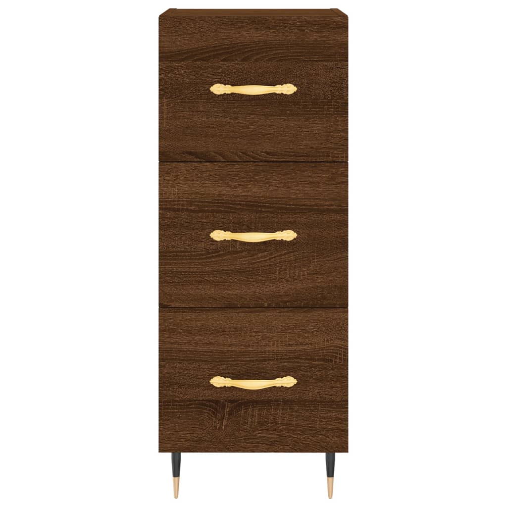 vidaXL Highboard brun eik 34,5x34x180 cm konstruert tre