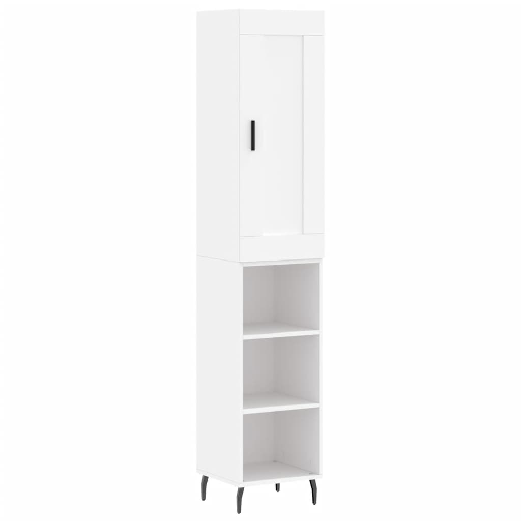 vidaXL Highboard hvit 34,5x34x180 cm konstruert tre