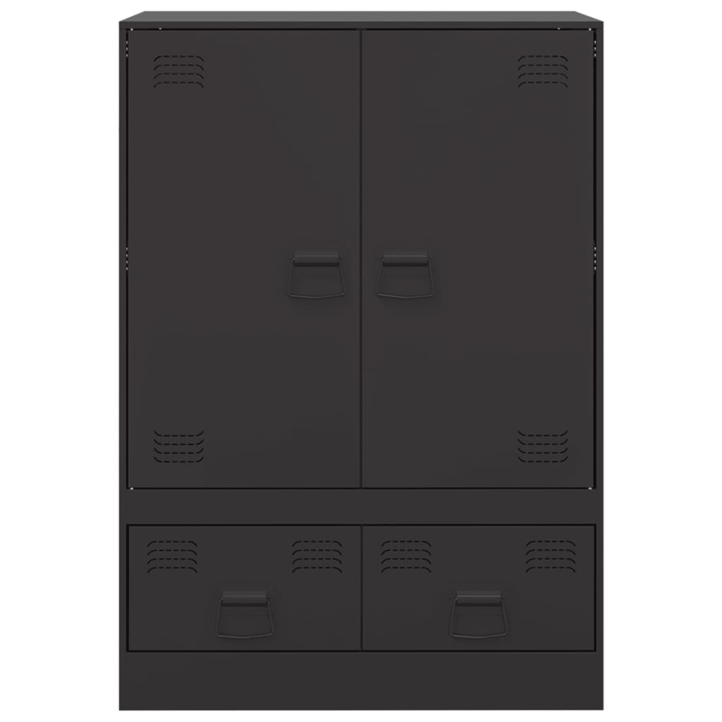 vidaXL Highboard svart 67x39x95 cm stål