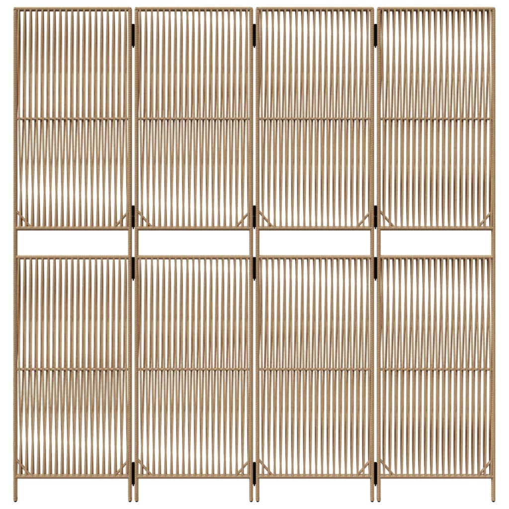 vidaXL Romdeler 4 paneler beige polyrotting