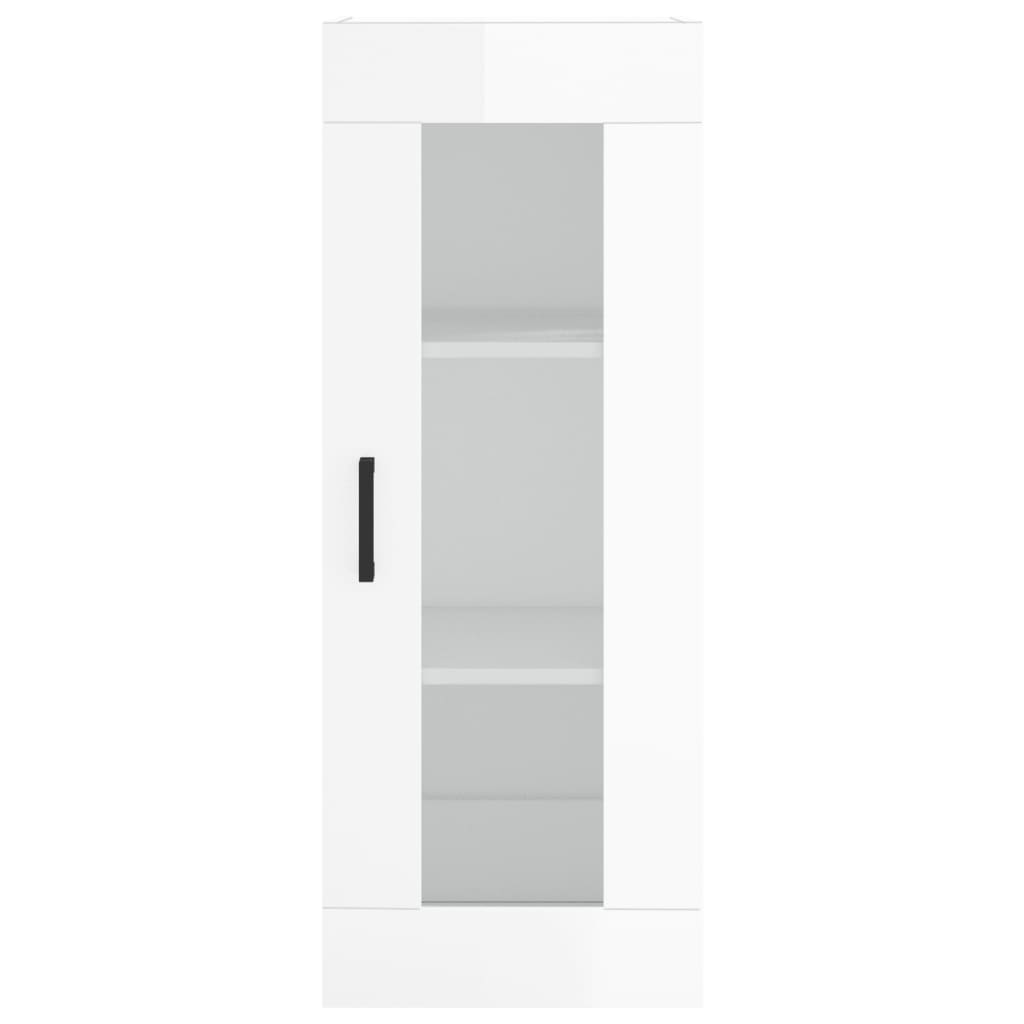 vidaXL Highboard høyglans hvit 34,5x34x180 cm konstruert tre