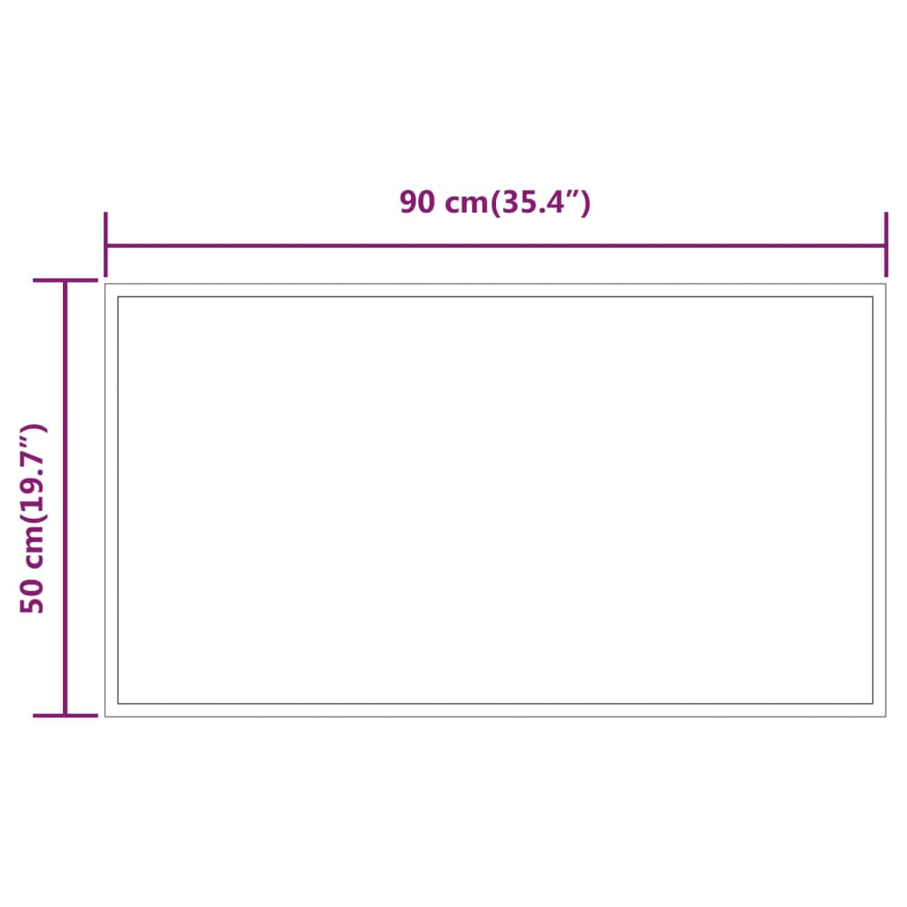 vidaXL Baderomsspeil med LED 50x90 cm