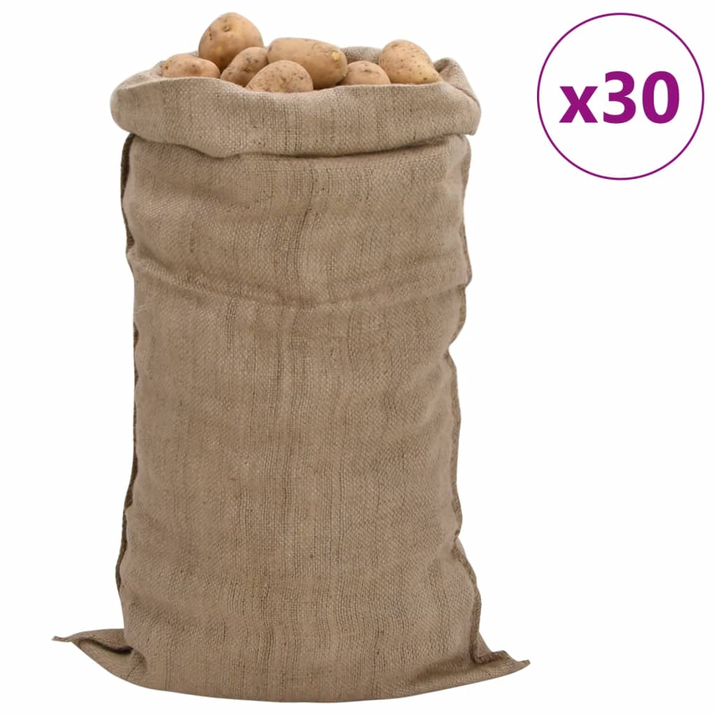 vidaXL Jutesekker 30 stk 65x135 cm 100% jute 340 gsm