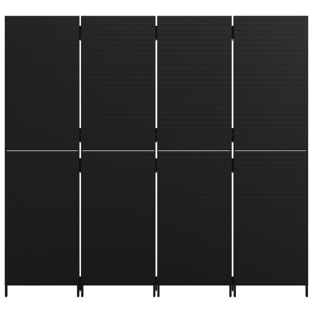 vidaXL Romdeler 4 paneler svart polyrotting