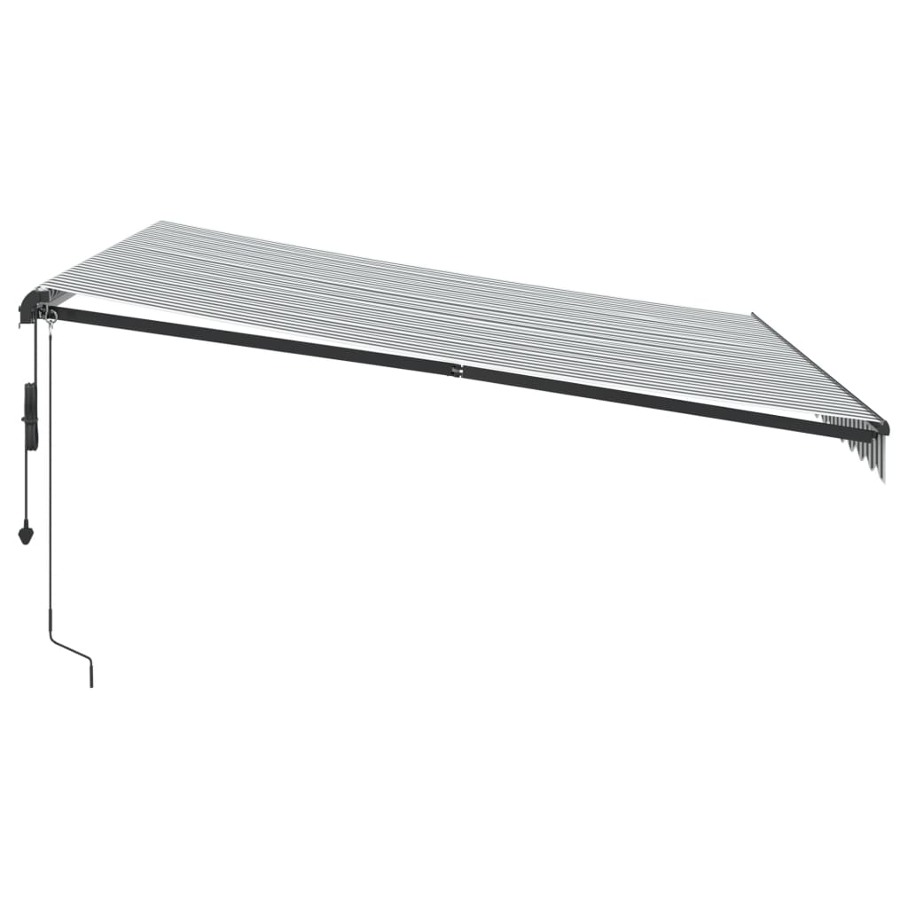 vidaXL Automatisk uttrekkbar markise LED antrasitt og hvit 400x350 cm