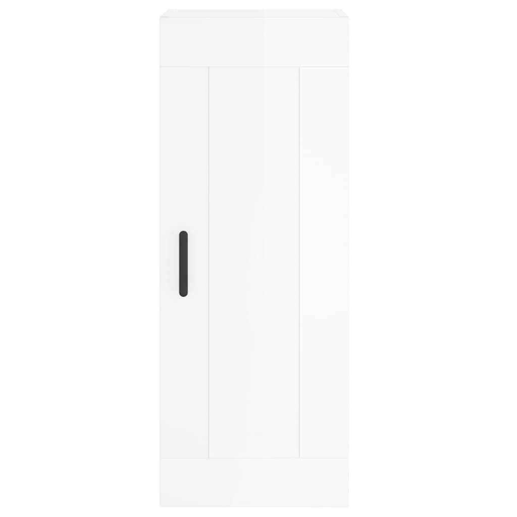 vidaXL Highboard høyglans hvit 34,5x34x180 cm konstruert tre