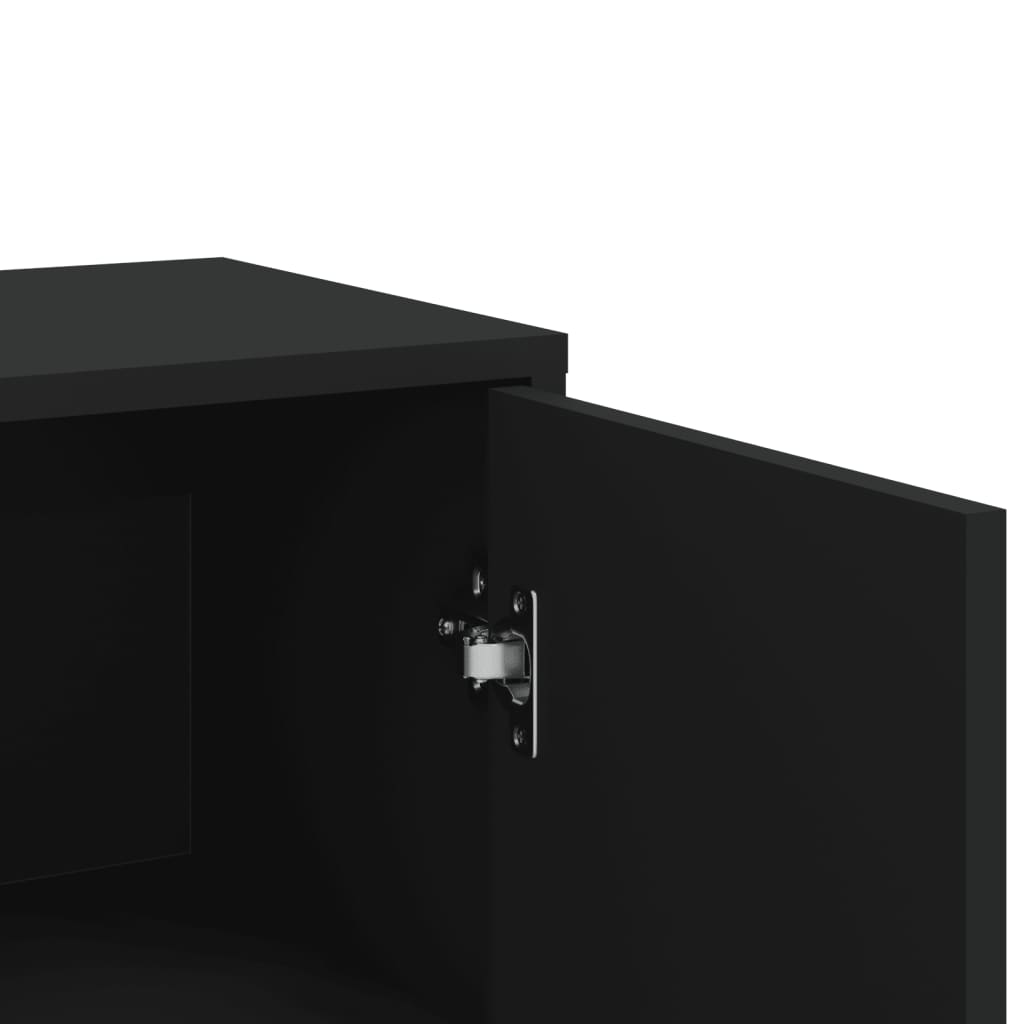 vidaXL Skjenker 3 stk svart 60x31x84 cm konstruert tre