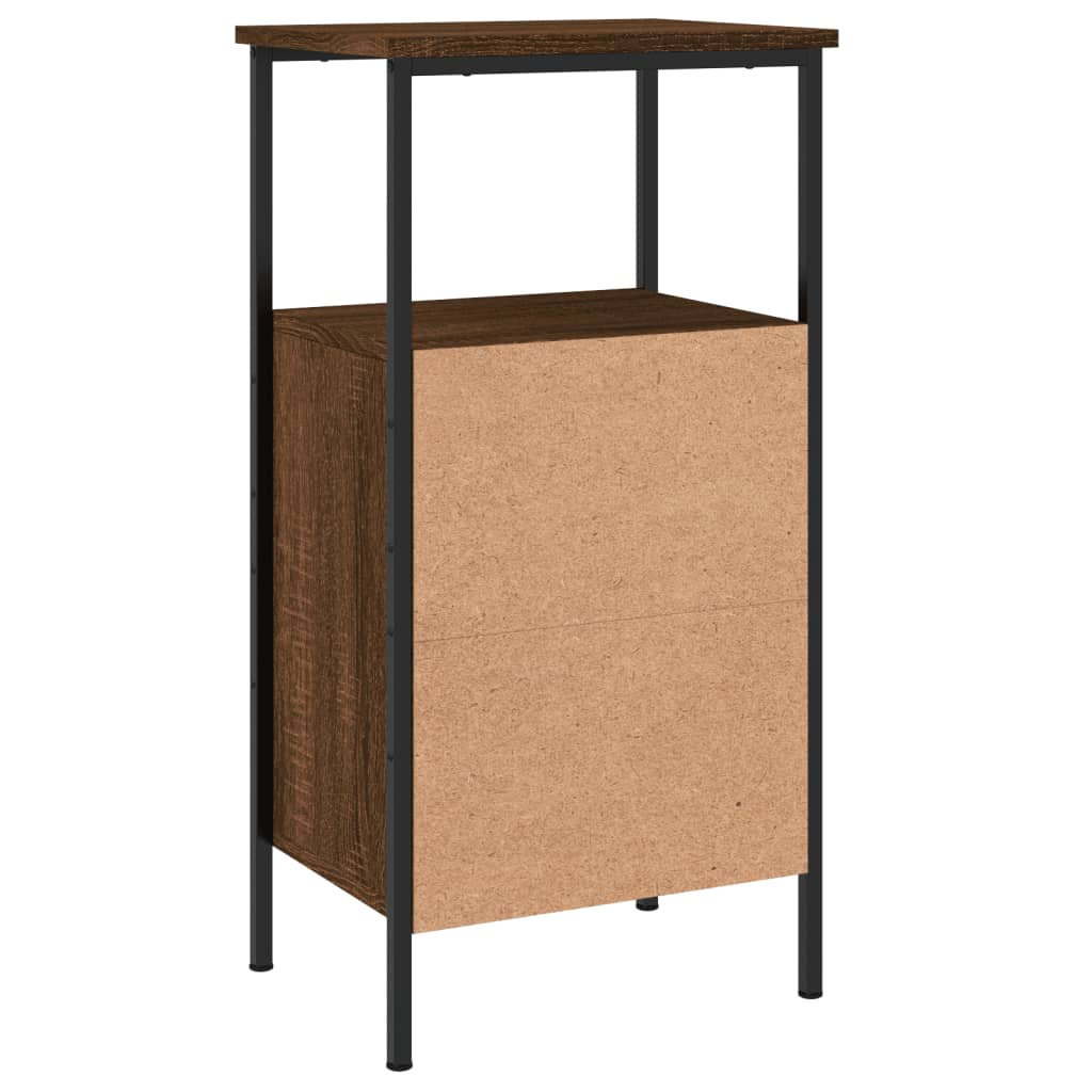 vidaXL Nattbord 2 stk brun eik 41x31x80 cm konstruert tre