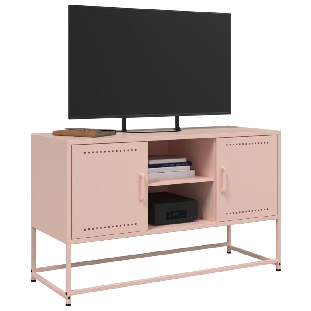 vidaXL TV-benk rosa 100,5x39x60,5 cm stål