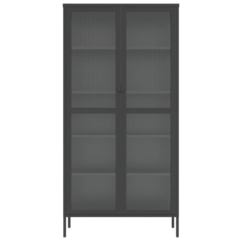 vidaXL Highboard svart 85x40x180 cm glass og stål