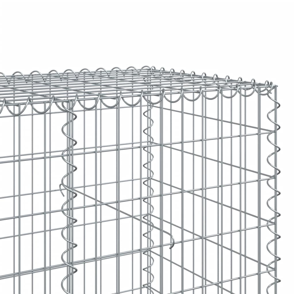 vidaXL Gabionkurv med deksel 200x100x100 cm galvanisert jern