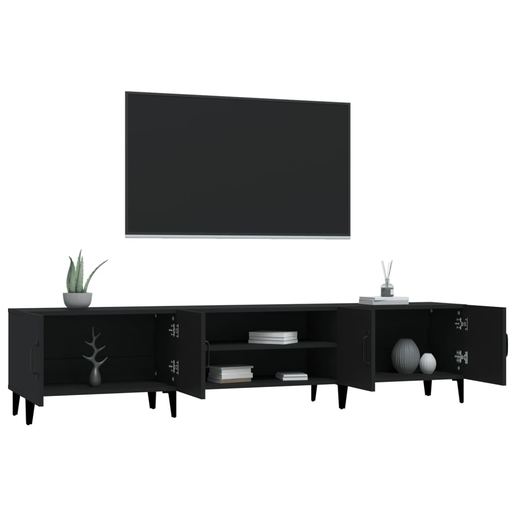 vidaXL TV-benk svart 180x31,5x40 cm konstruert tre