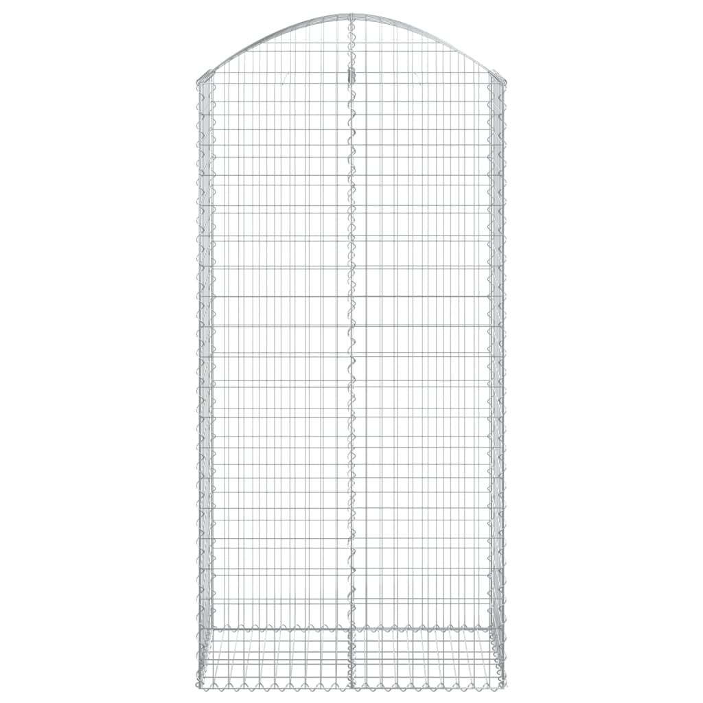 vidaXL Gabionkurv buet 100x50x200/220 cm galvanisert jern