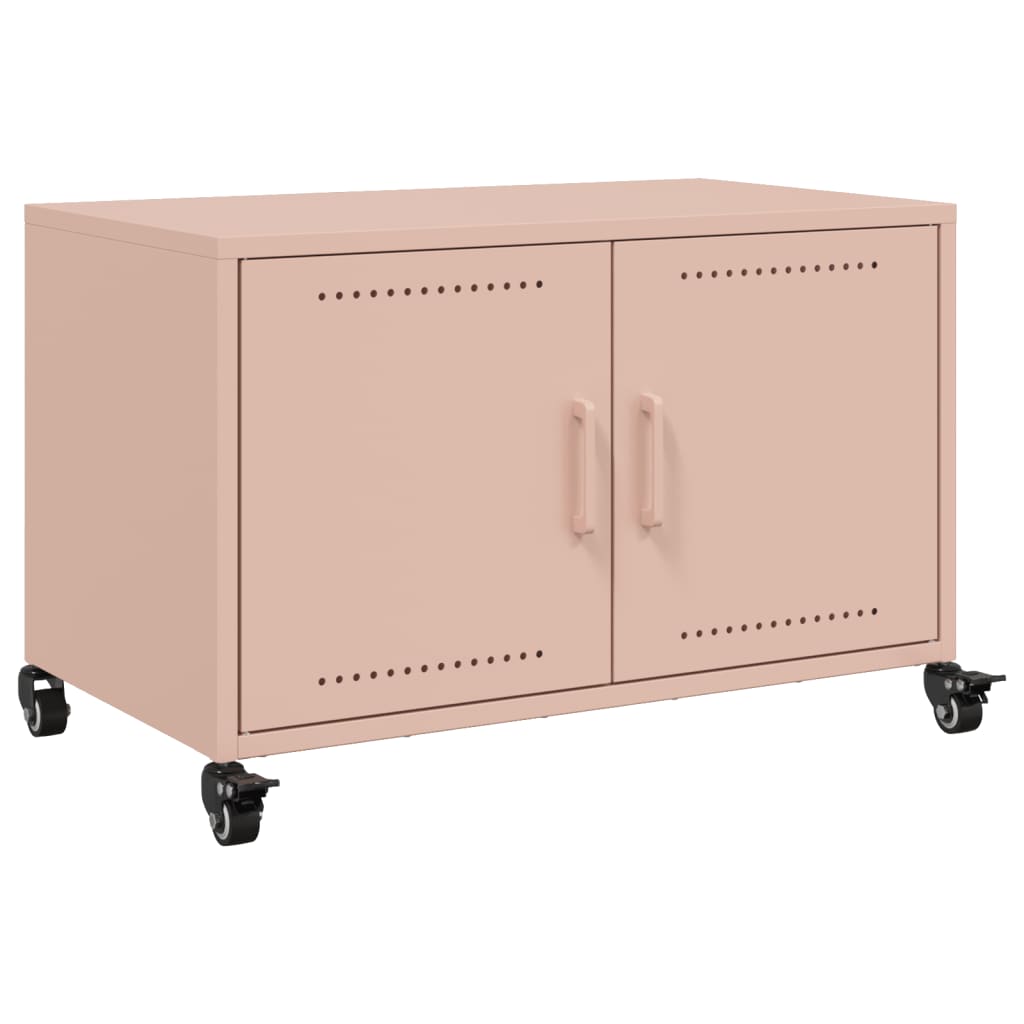 vidaXL TV-benk rosa 68x39x43,5 cm stål