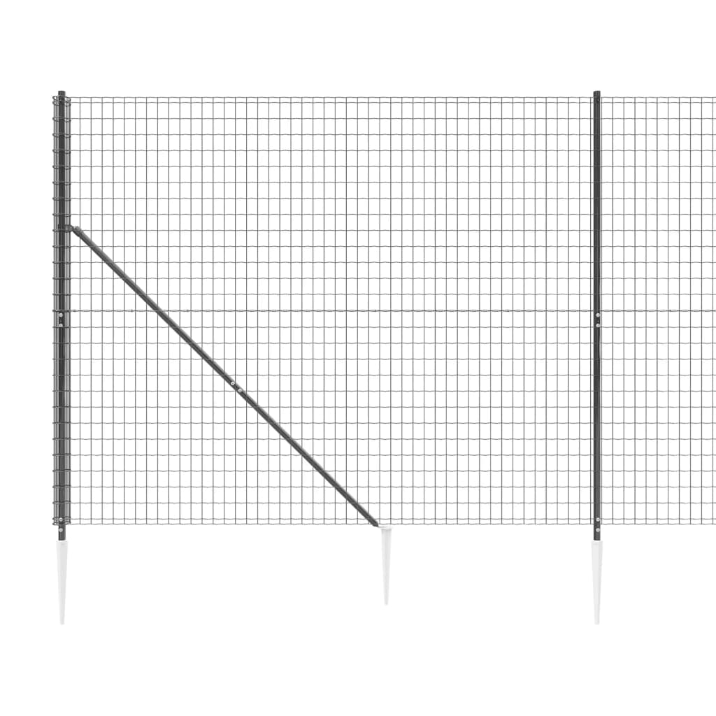 vidaXL Nettinggjerde med stolpespyd 1,6x10 m antrasitt