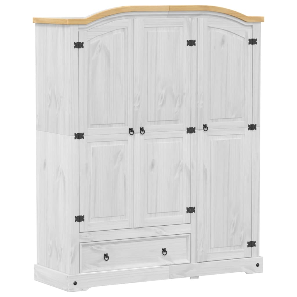 vidaXL Garderobe Corona hvit 151,5x52x186 cm heltre furu