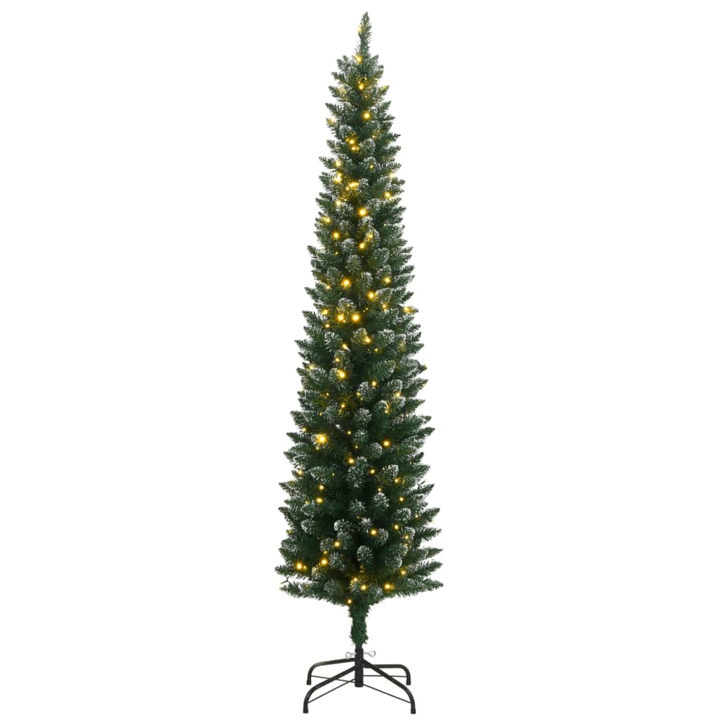 vidaXL Kunstig slankt juletre med 150 LED 120 cm