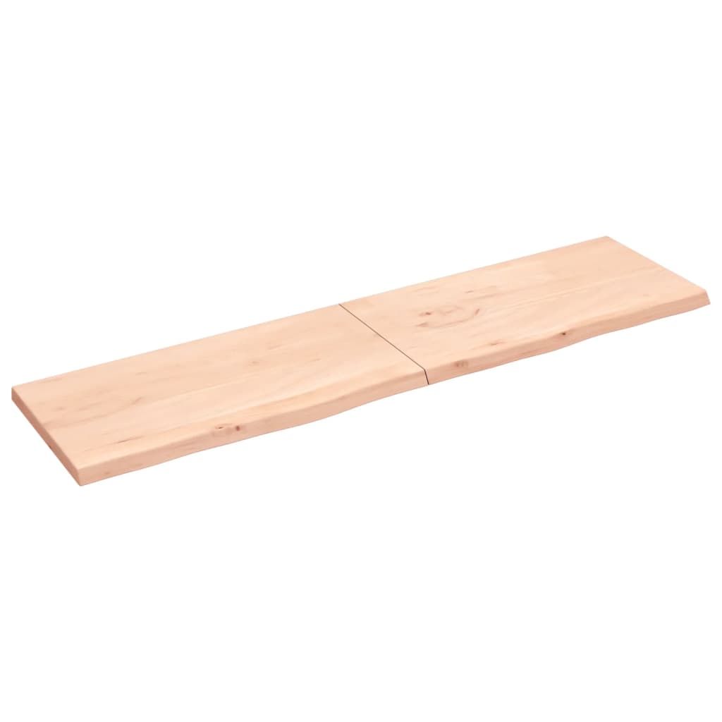 vidaXL Benkeplate til bad 200x50x4 cm ubehandlet heltre