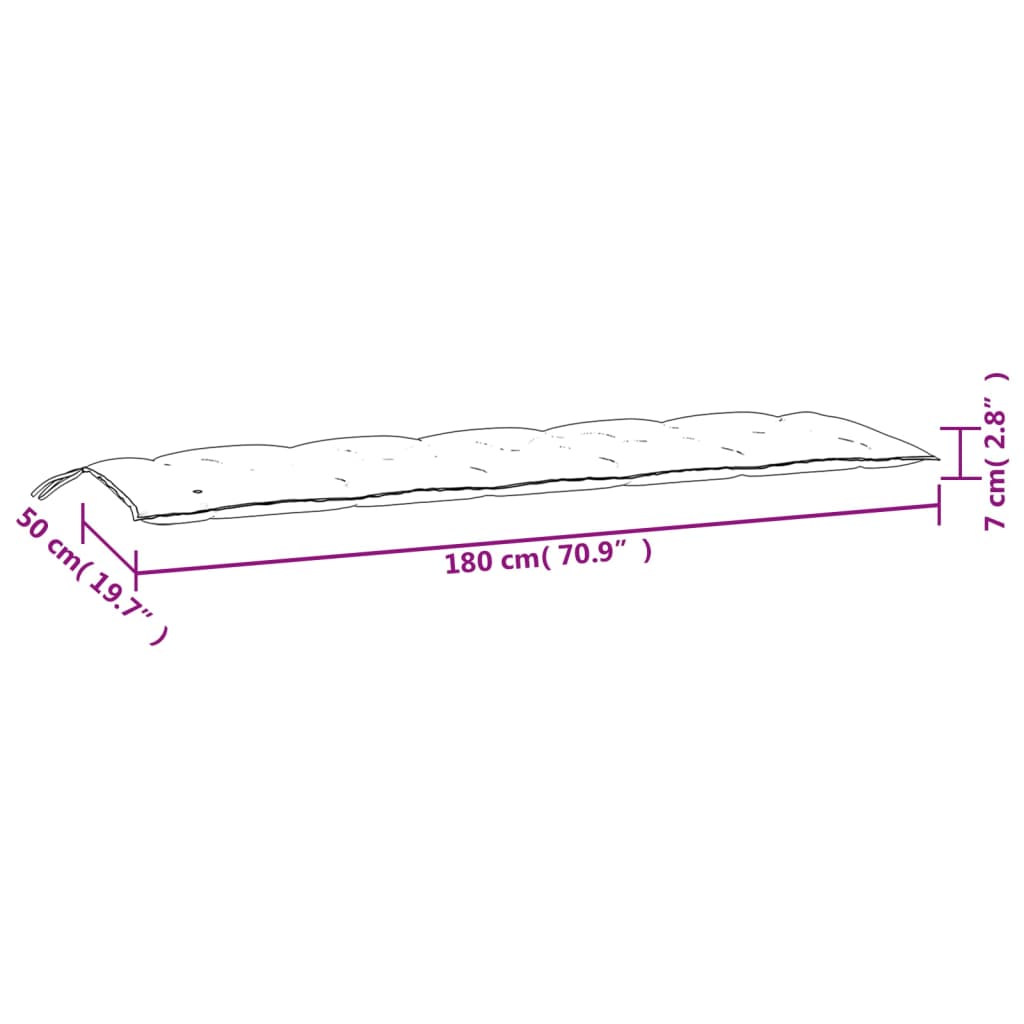 vidaXL Puter til hagebenk 2 stk lyseblå 180x50x7 cm oxfordstoff