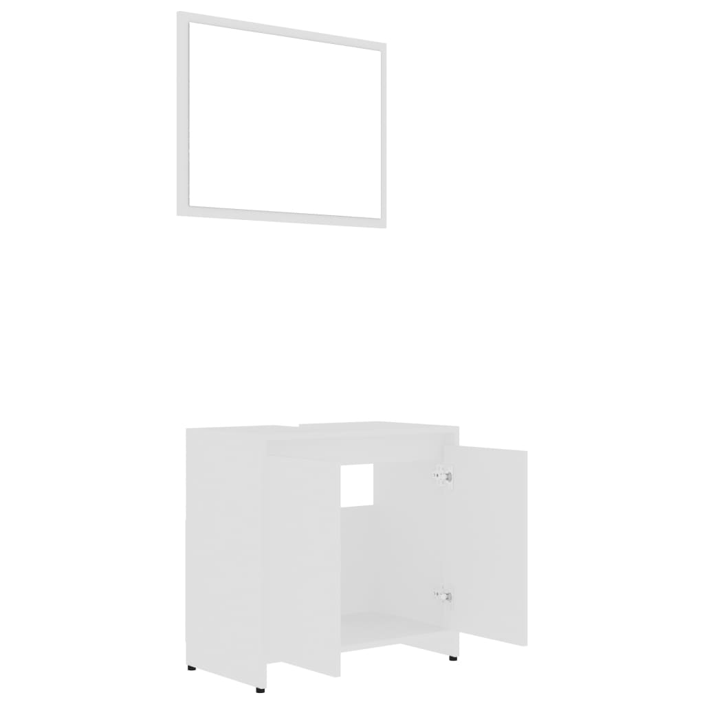 vidaXL Baderomsmøbler 3 deler hvit konstruert tre