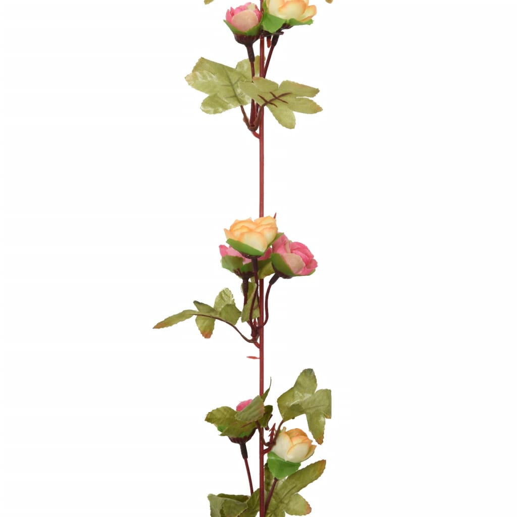 vidaXL Blomsterkranser for jul 6 stk rosa 215 cm