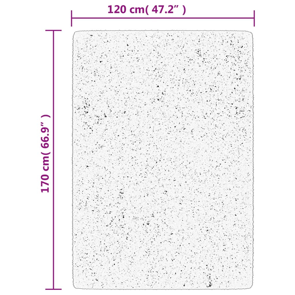 vidaXL Tykt teppe PAMPLONA høy luv moderne beige 120x170 cm