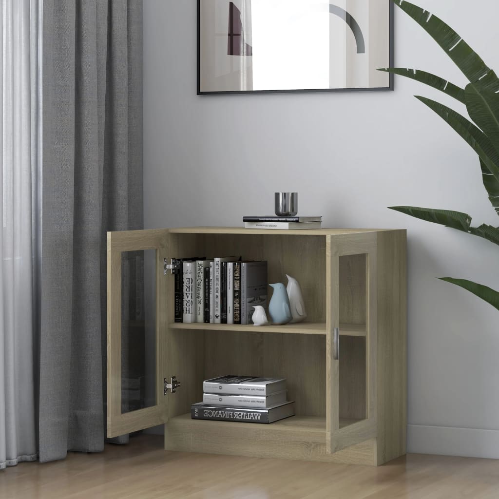 vidaXL Vitrine sonoma eik 82,5x30,5x80 cm konstruert tre