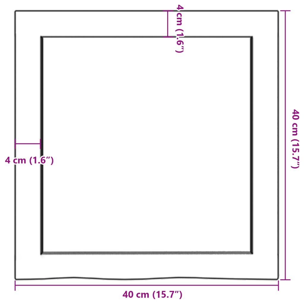 vidaXL Benkeplate til bad lysebrun 40x40x(2-4) cm behandlet heltre