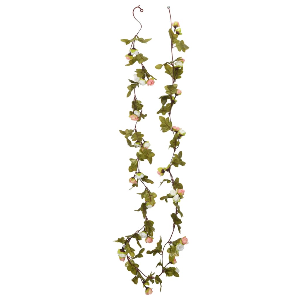 vidaXL Blomsterkranser for jul 6 stk champagne 215 cm