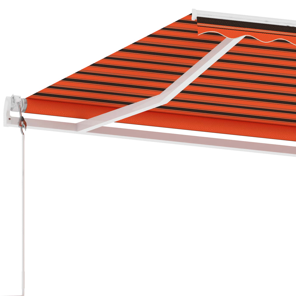 vidaXL Frittstående automatisk markise 500x300cm oransje og brun