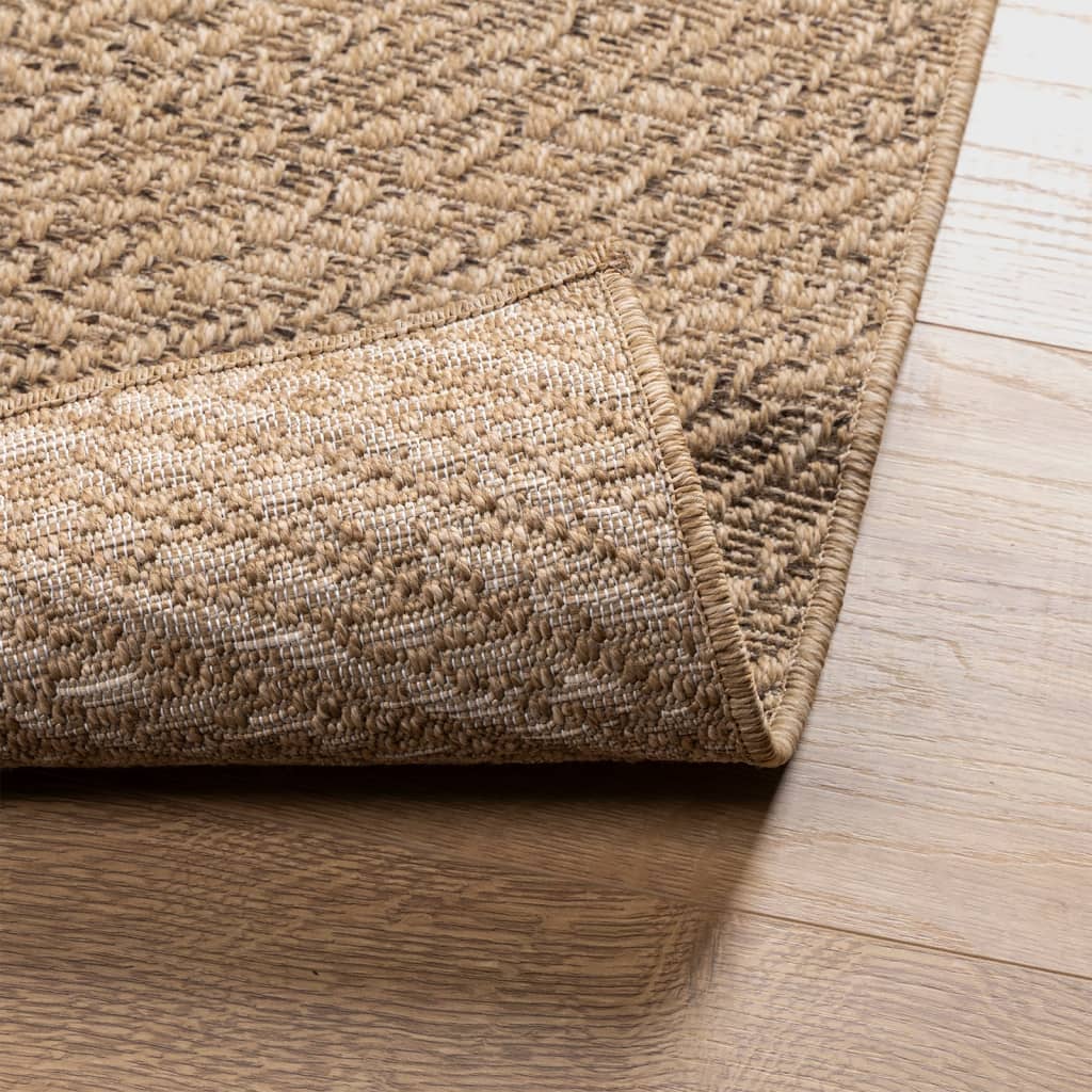 vidaXL Teppe 160x230 cm jute-utseende innendørs og utendørs