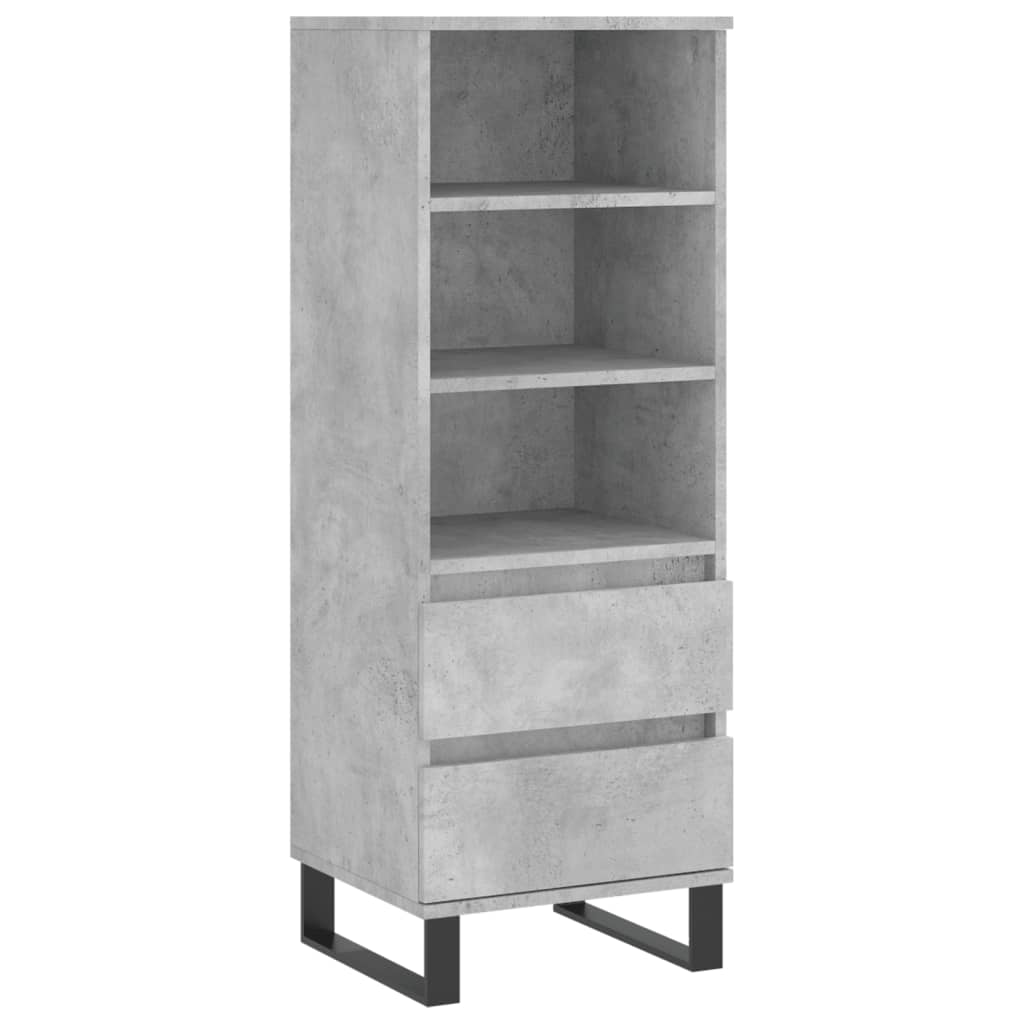 vidaXL Highboard betonggrå 40x36x110 cm konstruert tre