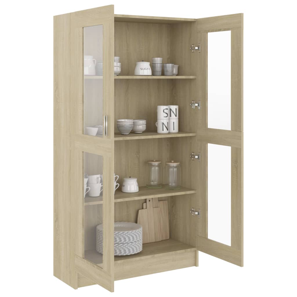 vidaXL Vitrine sonoma eik 82,5x30,5x150 cm konstruert tre