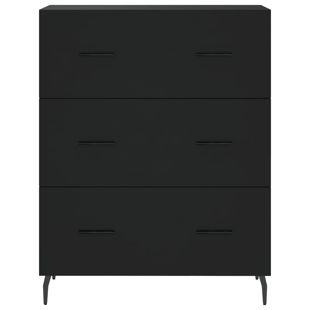 vidaXL Highboard svart 69,5x34x180 cm konstruert tre