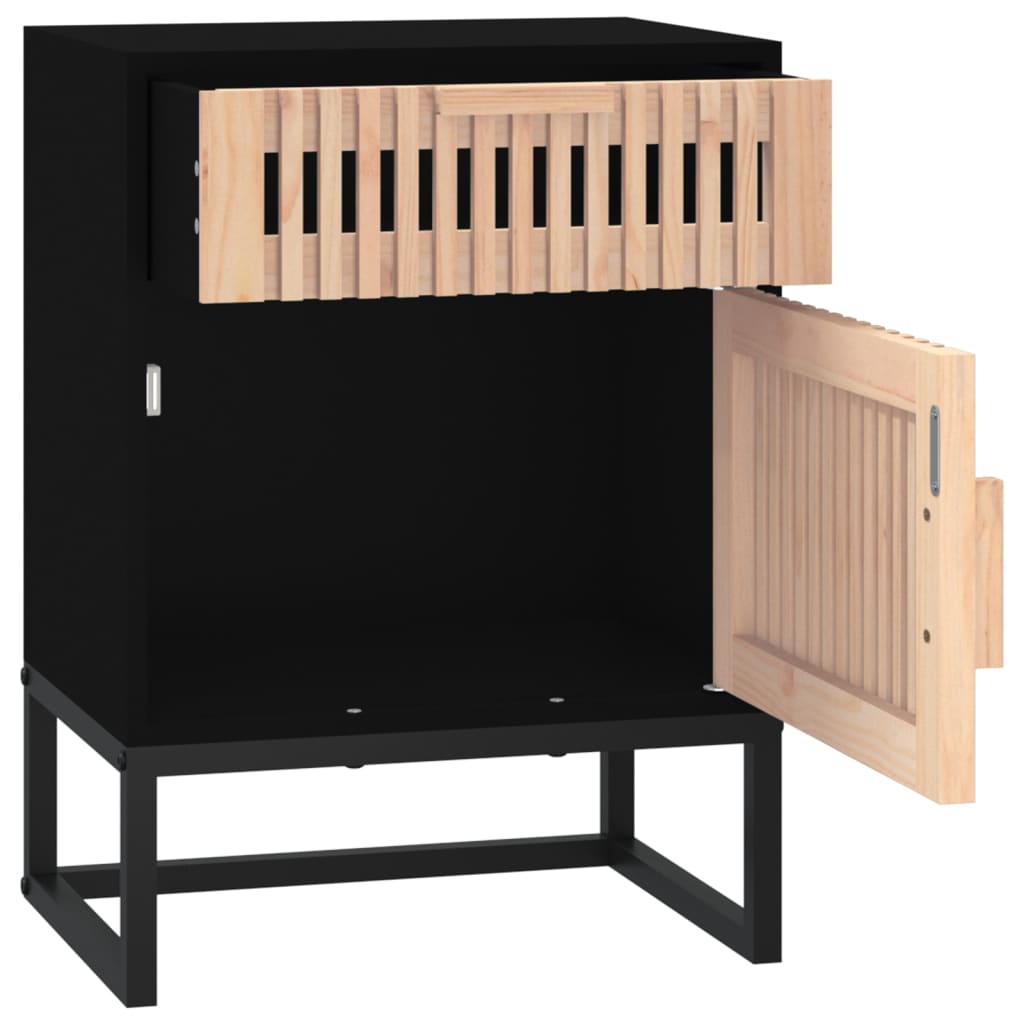 vidaXL Nattbord svart 40x30x55,5 cm konstruert tre og jern