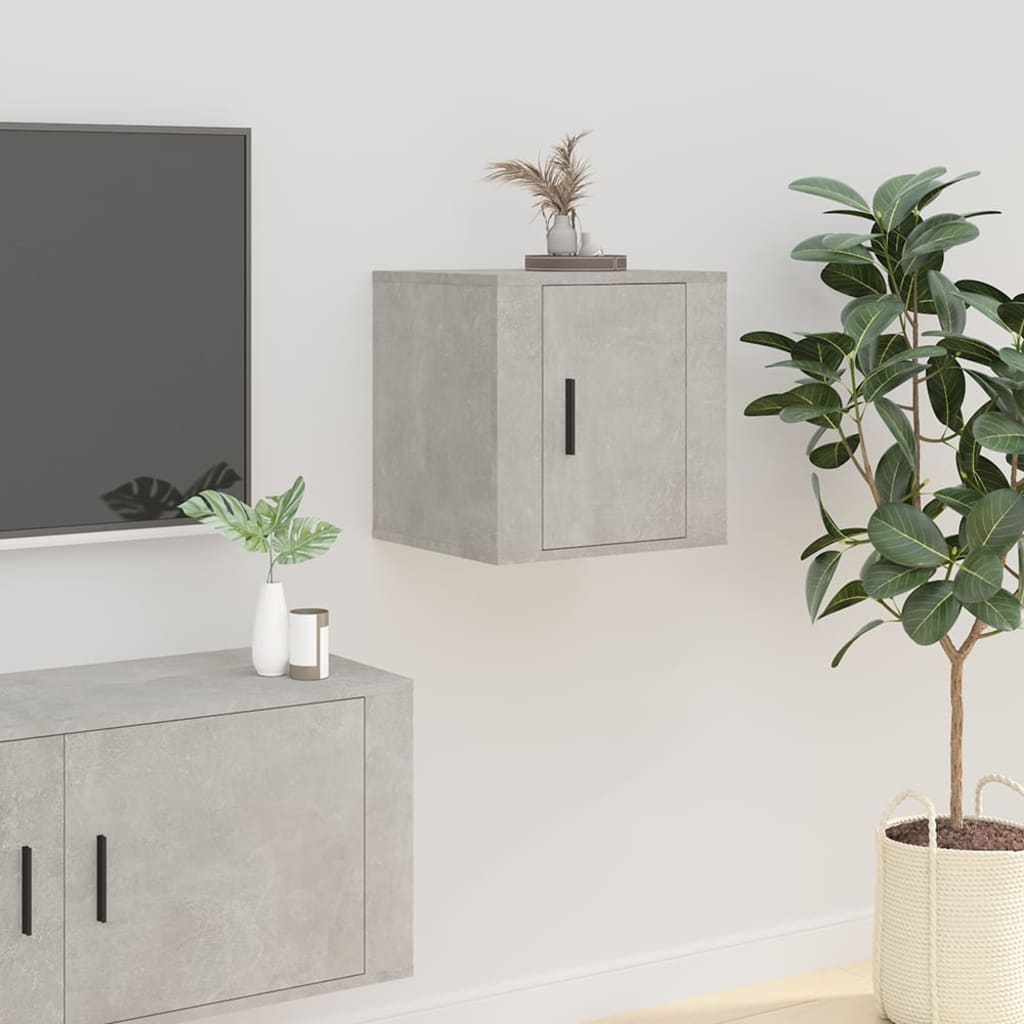 vidaXL Vegghengte TV-benker 2 stk betonggrå 40x34,5x40 cm