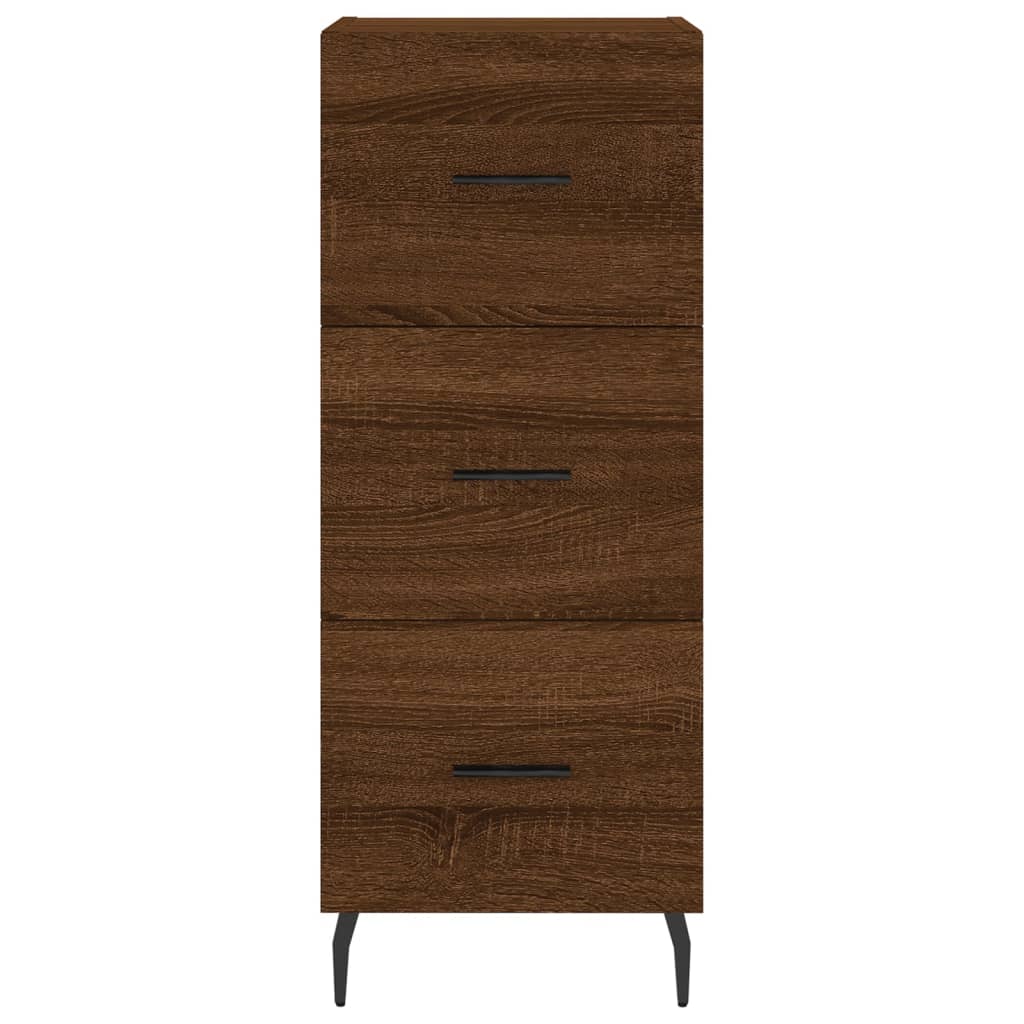 vidaXL Highboard brun eik 34,5x34x180 cm konstruert tre