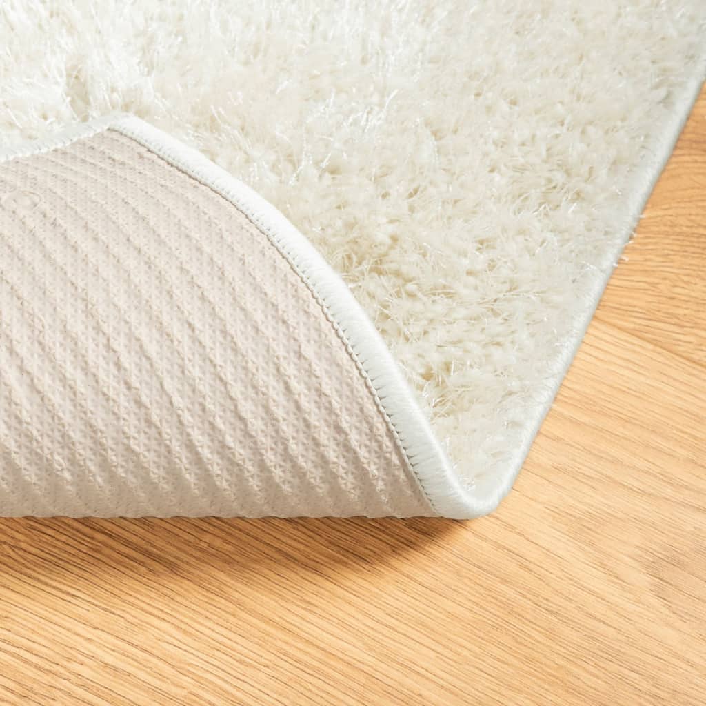 vidaXL Teppe ISTAN med lang luv skinnende utseende kremhvit 100x200 cm