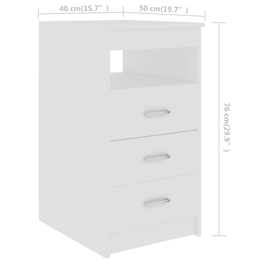 vidaXL Skrivebord hvit 140x50x76 cm konstruert tre