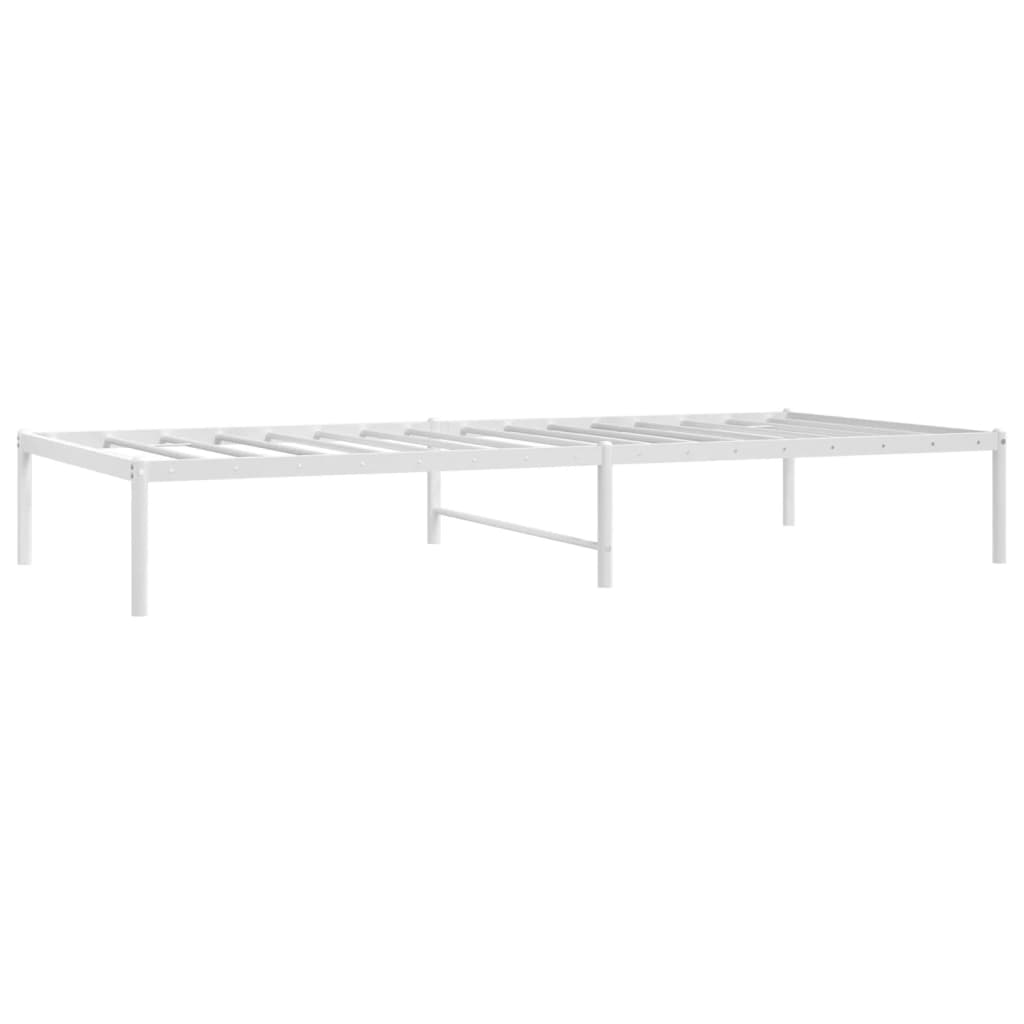 vidaXL Sengeramme i metall hvit 90x200 cm